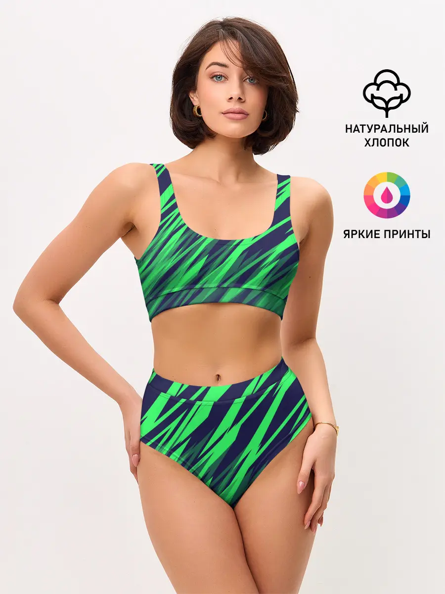 Женские топ и трусы / Абстрактный дизайн ,,Зелень
