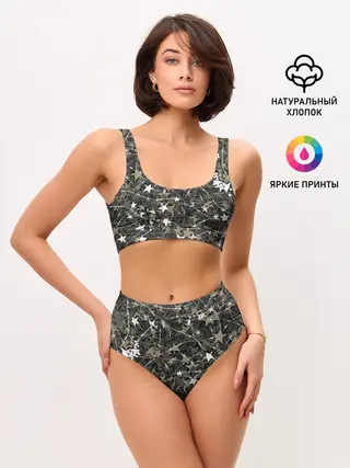 Женские топ и трусы / Звёзды и колючки