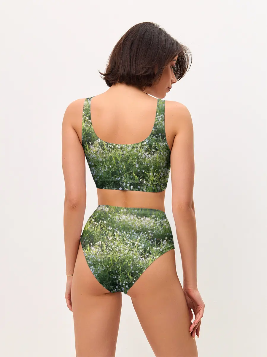 Женские топ и трусы / луг белых колокольциков