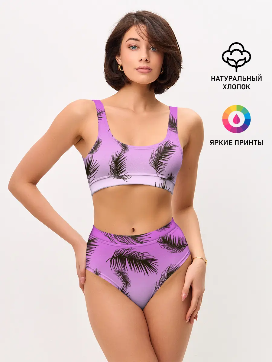 Женские топ и трусы / Тропический Закат