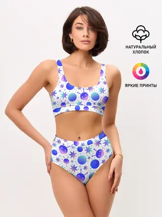 Женские топ и трусы / Яркая галактика