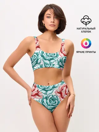 Женские топ и трусы / Розы