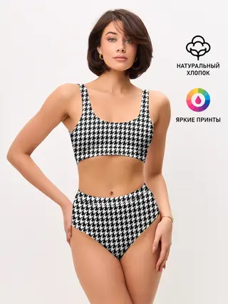 Женские топ и трусы / Гусиная лапка