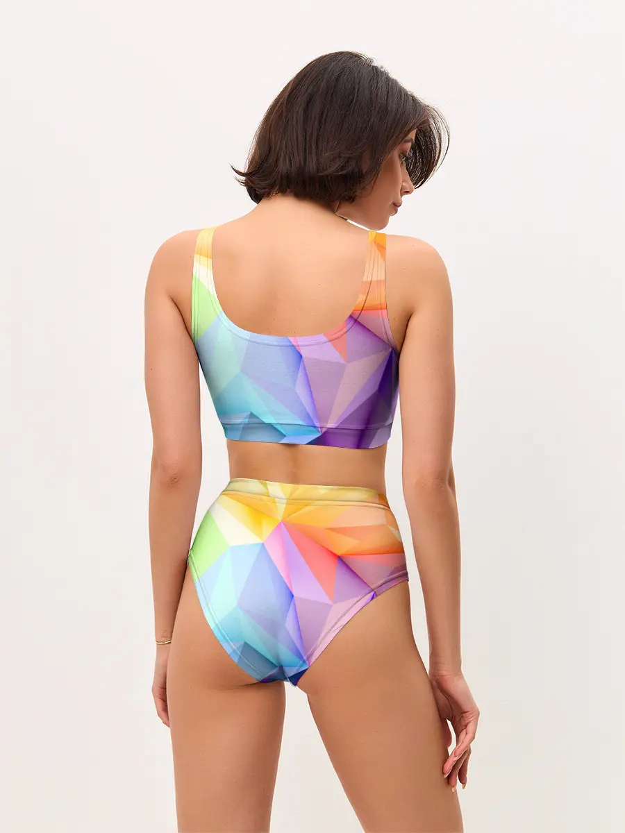 Женские топ и трусы / Радужная геометрия