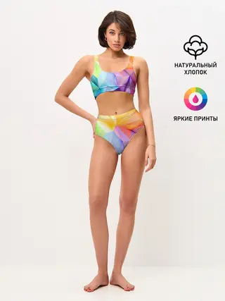 Женские топ и трусы / Радужная геометрия