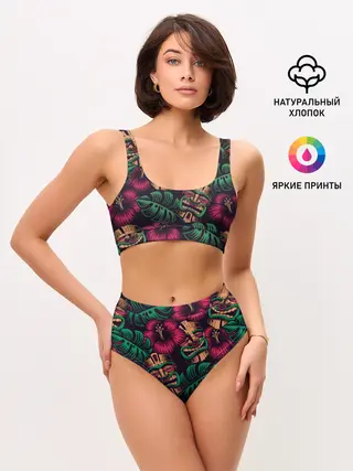 Женские топ и трусы / Тропический