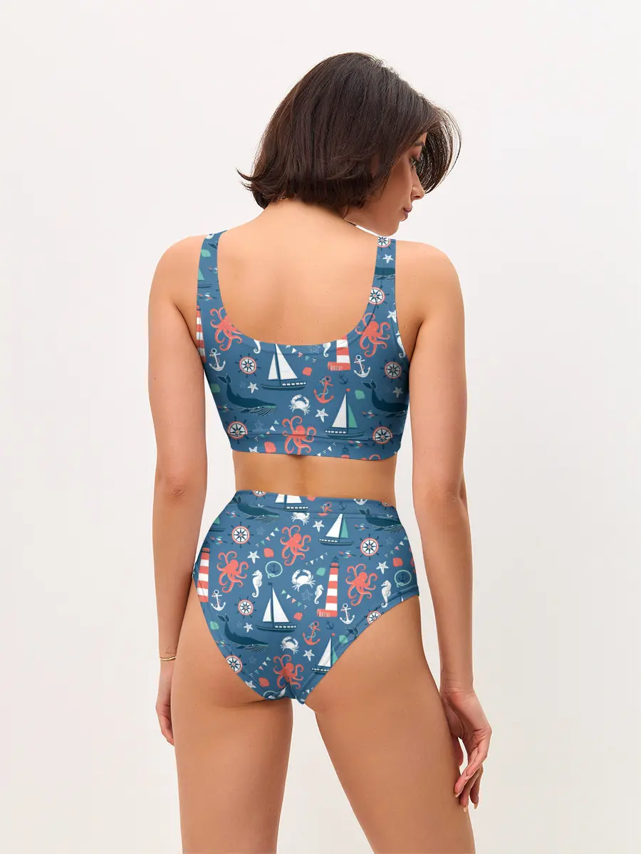 Женские топ и трусы / Морские жители