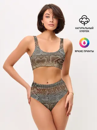 Женские топ и трусы / Snake skin