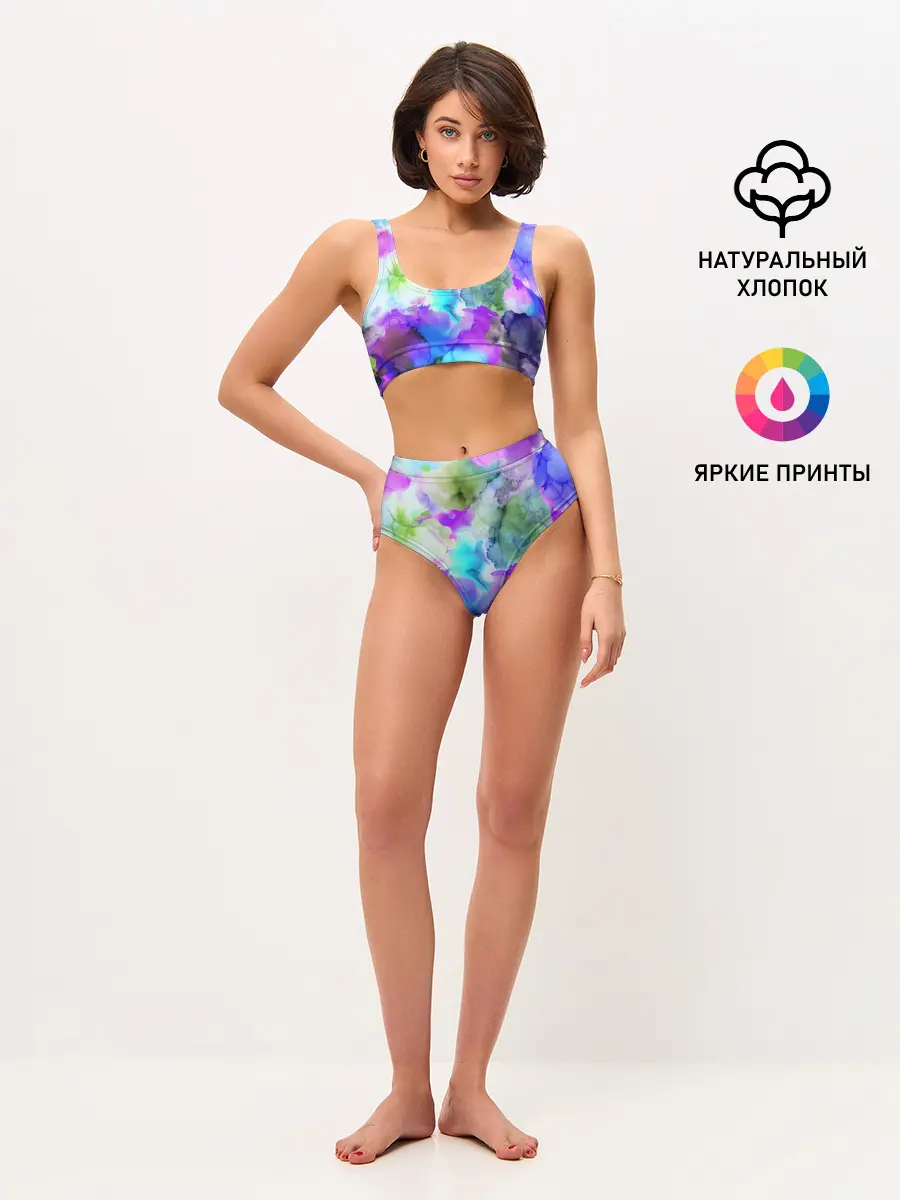 Женские топ и трусы / Акварельная краска