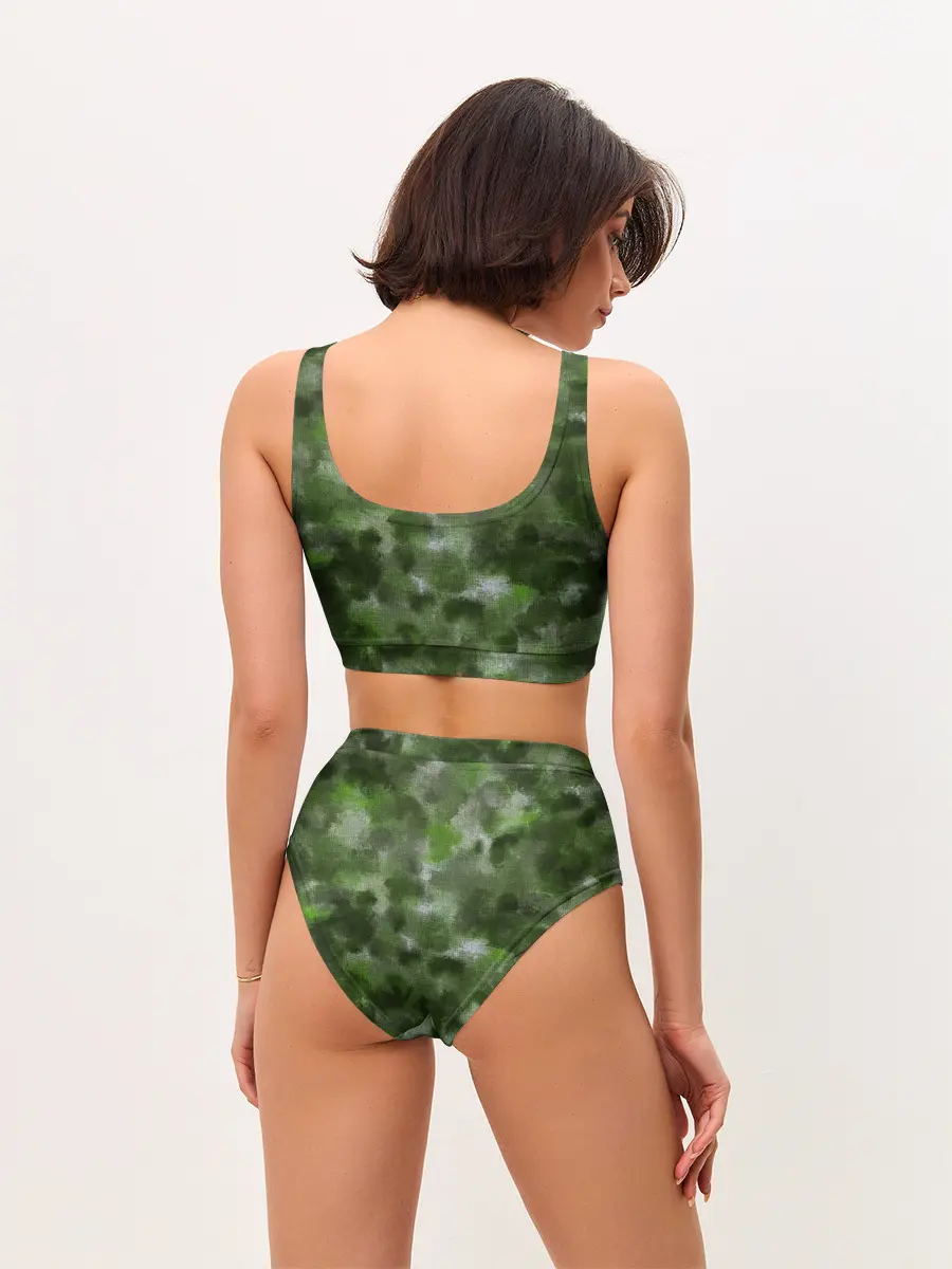 Женские топ и трусы / Canvas Green Camo