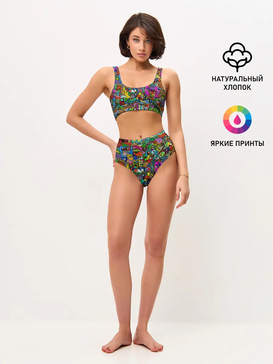Женские топ и трусы / Веселые узоры