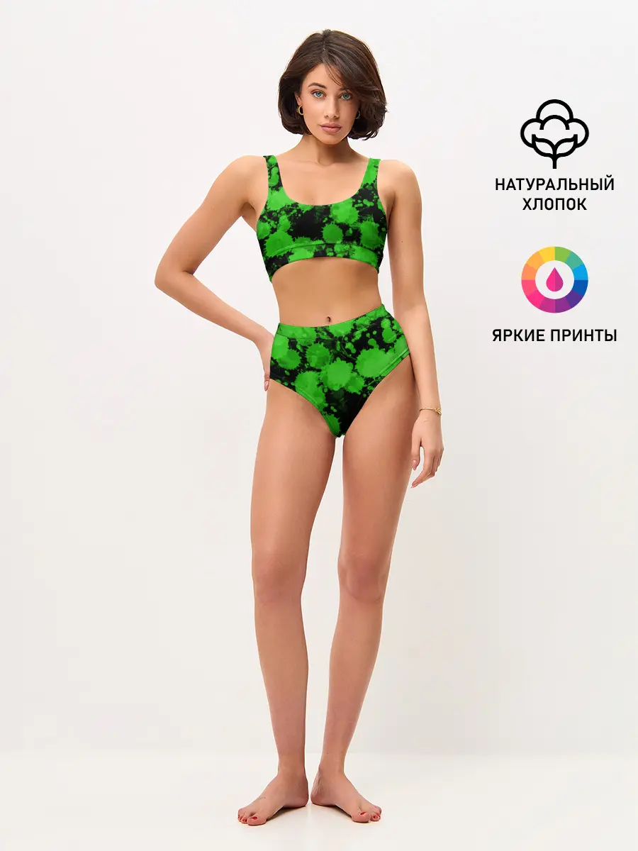 Женские топ и трусы / Зеленые Кляксы