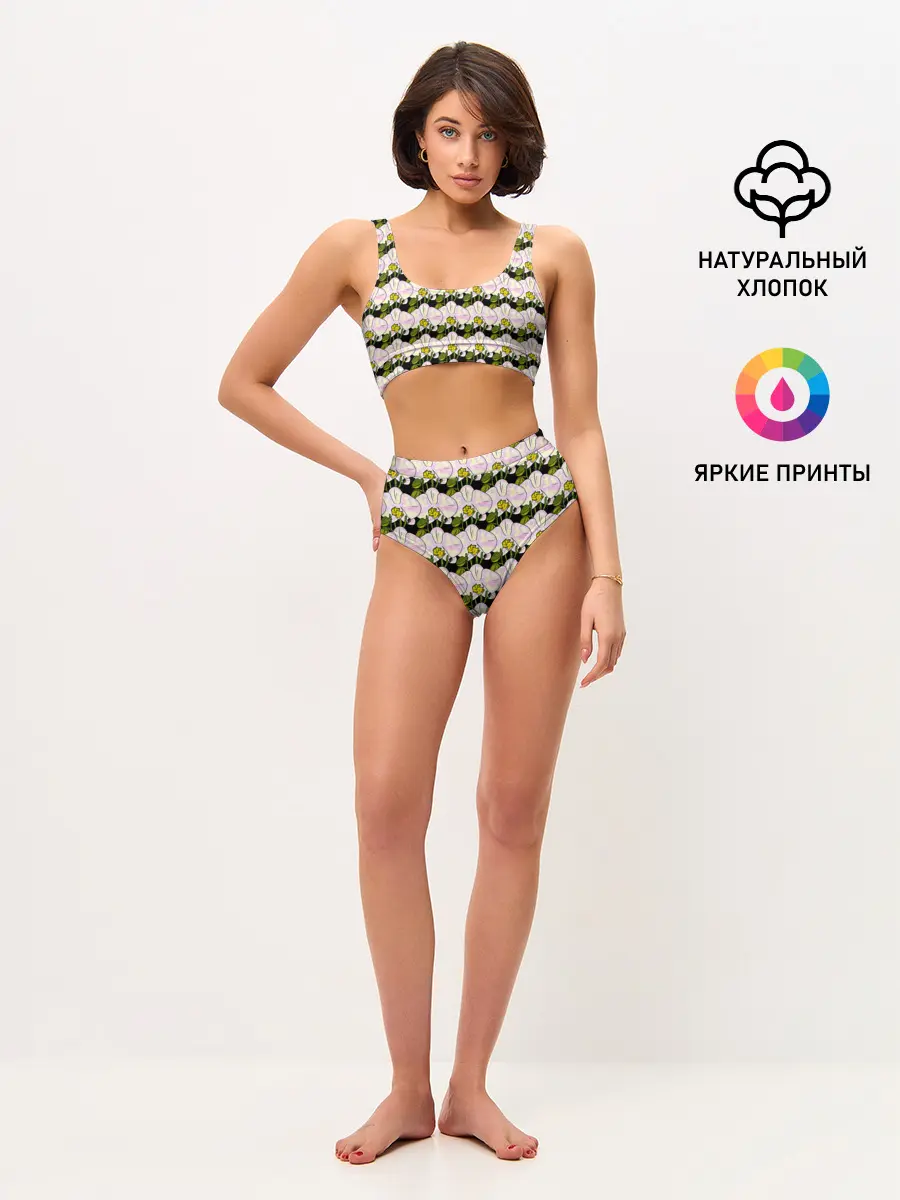 Женские топ и трусы / Заросли орхидей