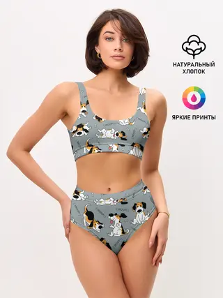 Женские топ и трусы / Собаки Бигли