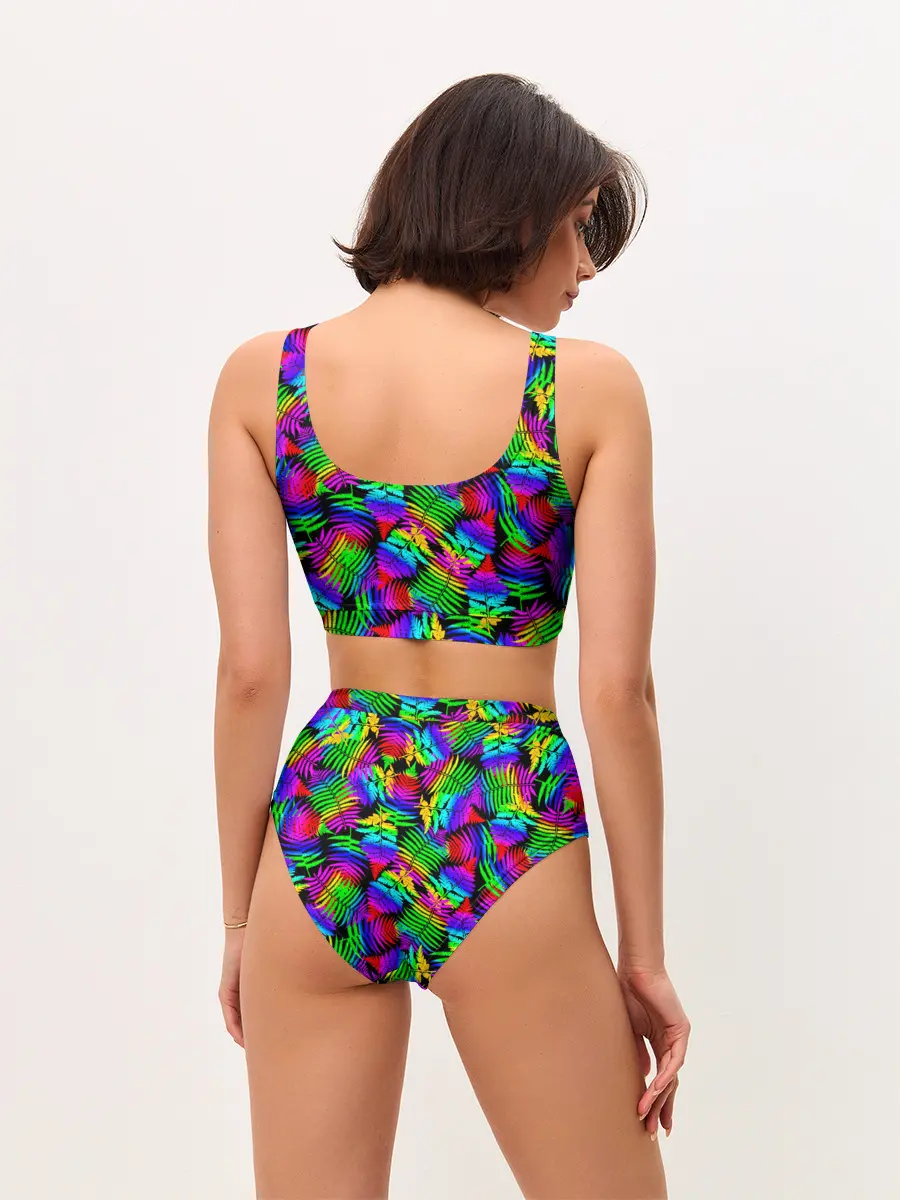 Женские топ и трусы / Неоновый папоротник