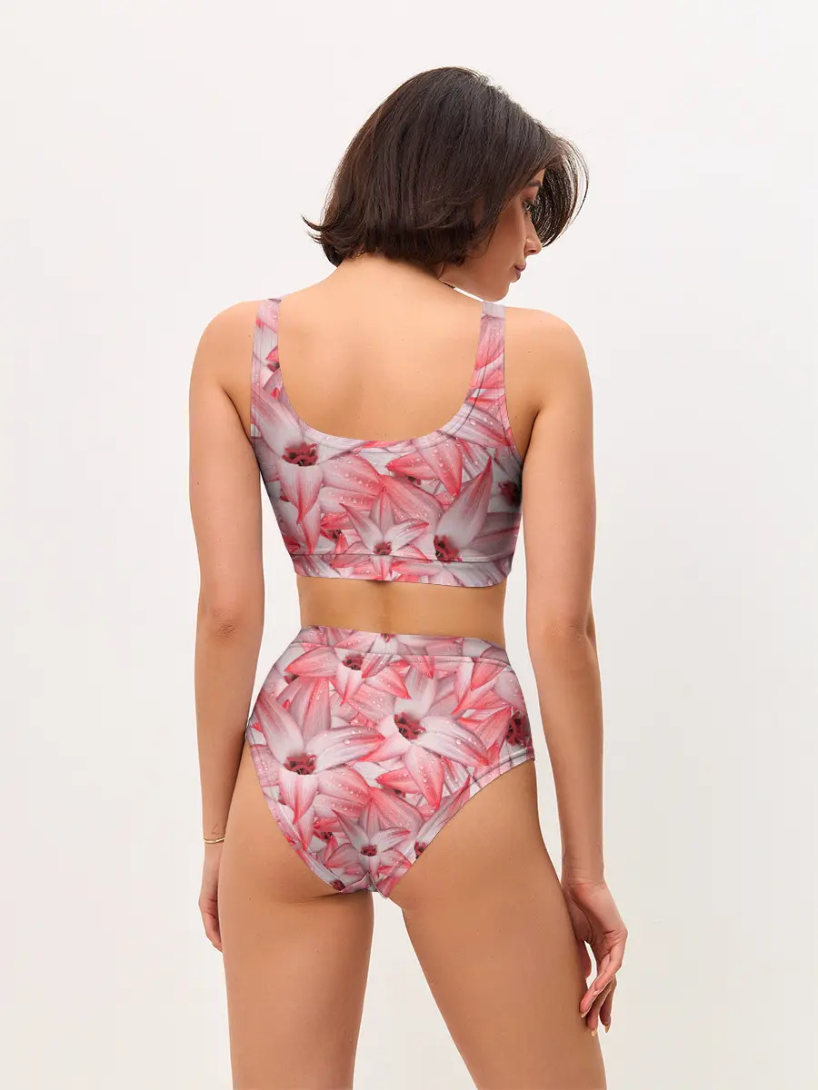 Женские топ и трусы / Красные Цветы