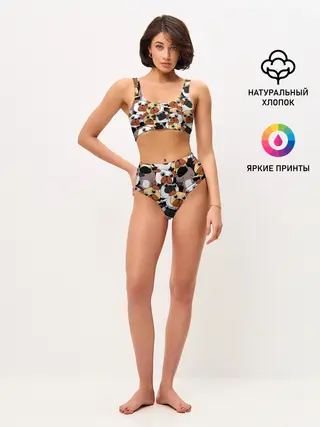 Женские топ и трусы / Собаки мопсы