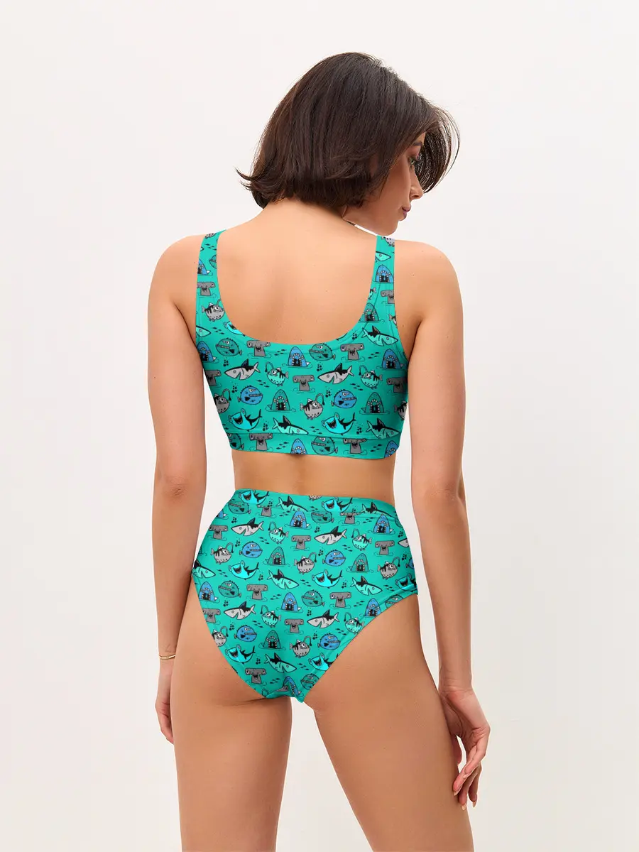 Женские топ и трусы / Морские рыбки