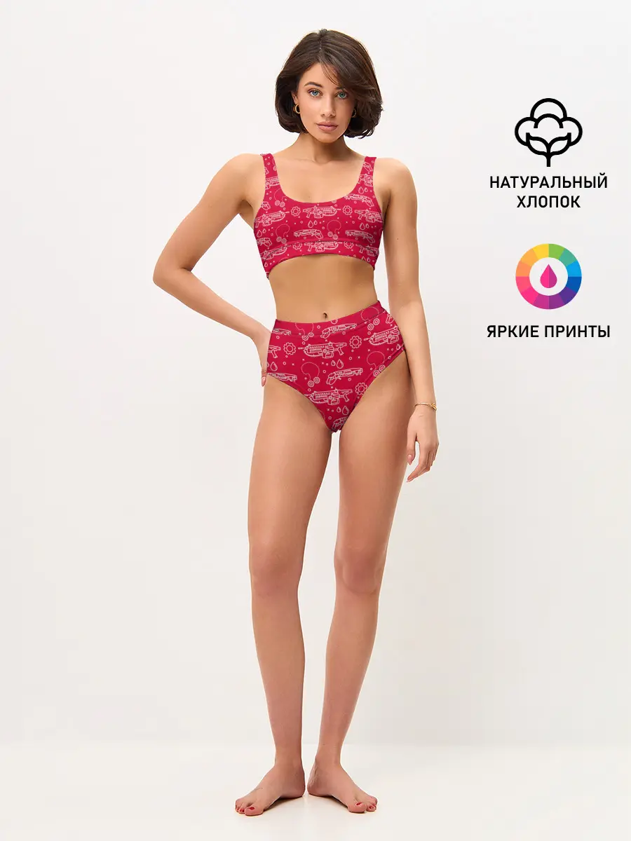 Женские топ и трусы / Gears pattern