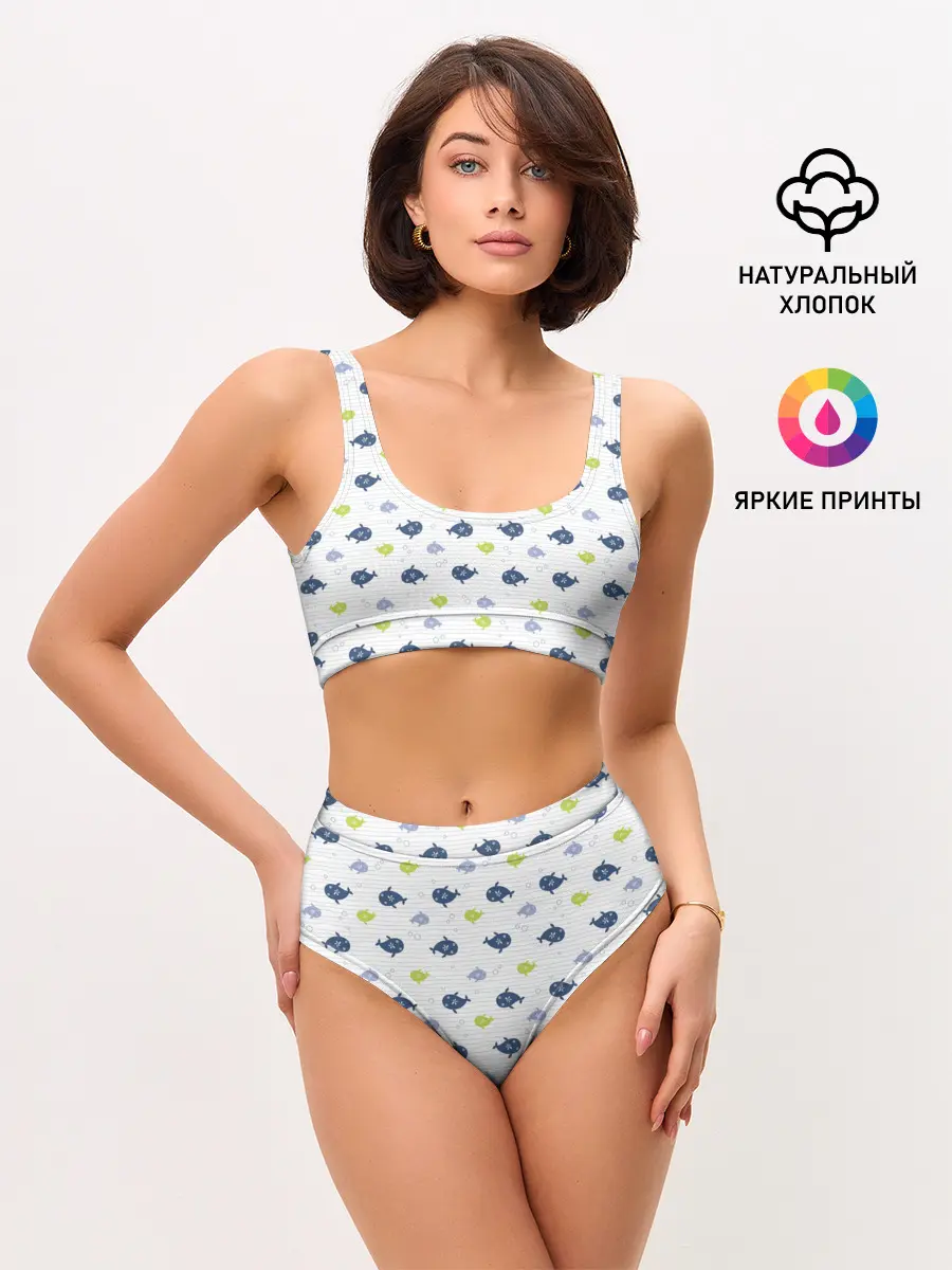 Женские топ и трусы / Рыбы