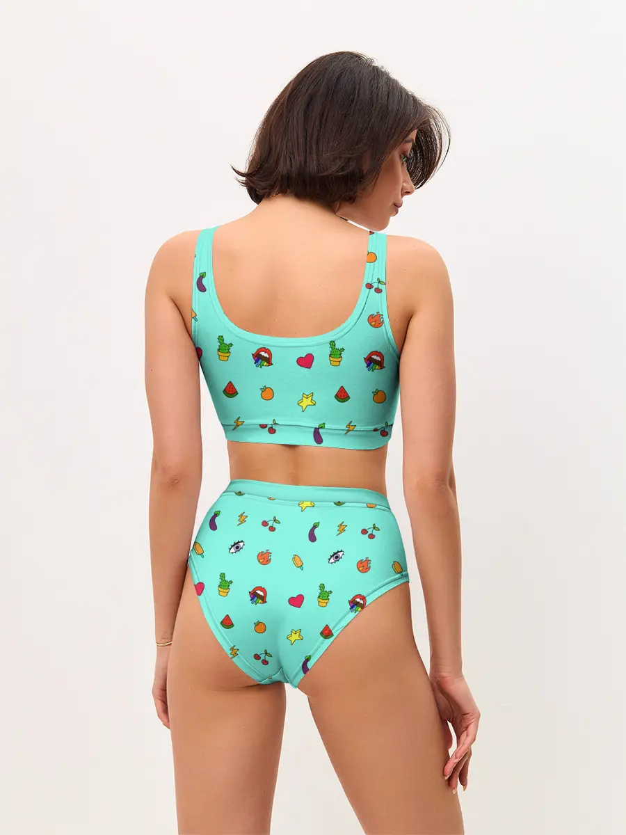 Женские топ и трусы / Смайлики - Эмодзи