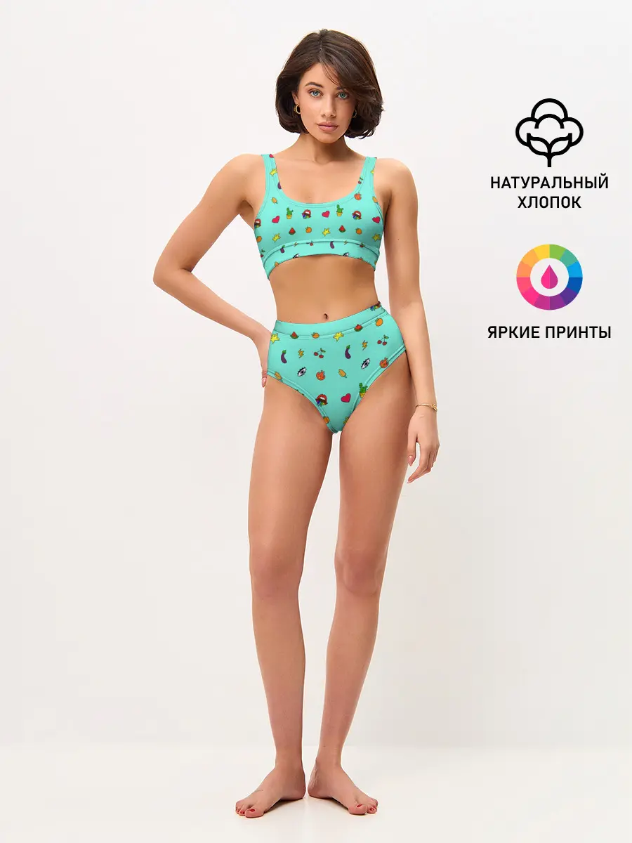 Женские топ и трусы / Смайлики - Эмодзи