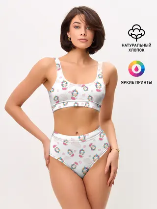 Женские топ и трусы / Радужные Единороги