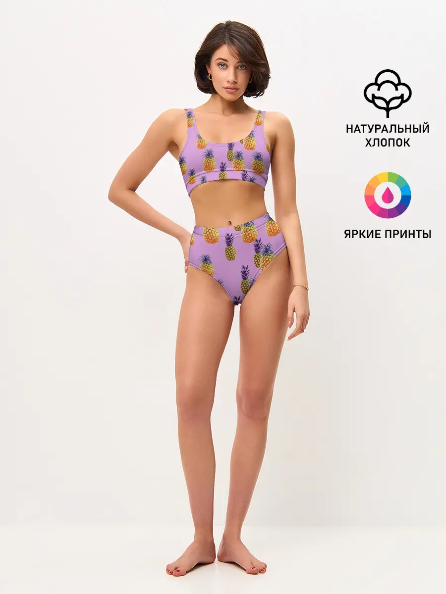 Женские топ и трусы / Ананасы