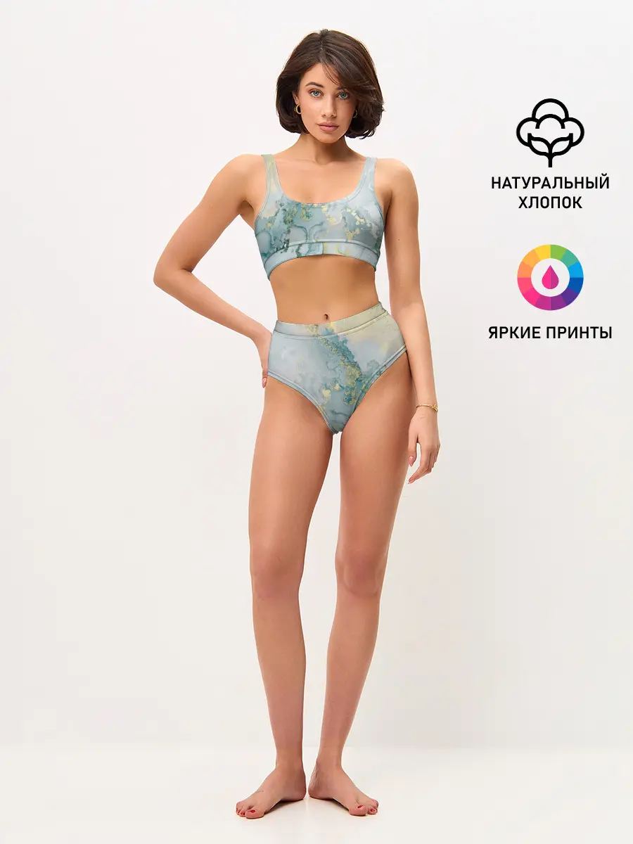 Женские топ и трусы / Абстрактный мрамор