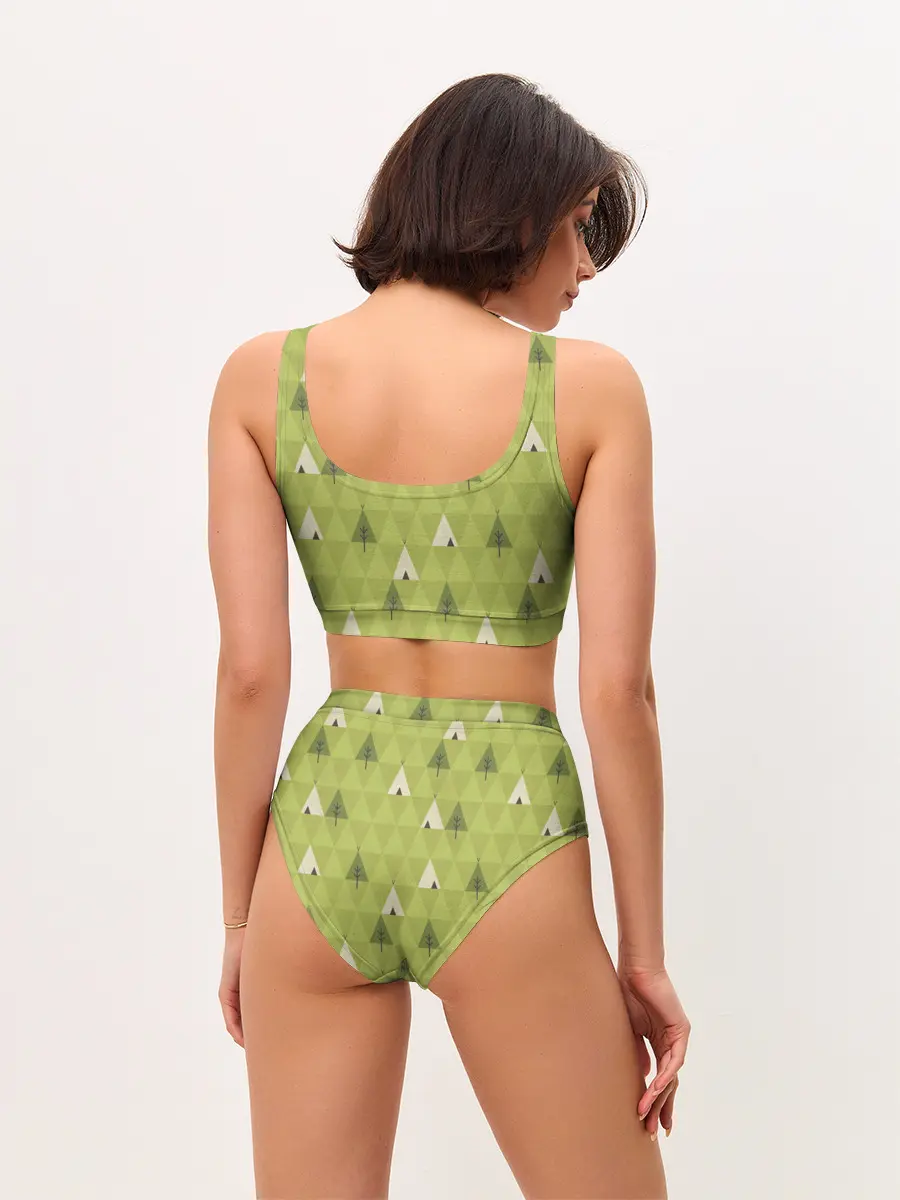 Женские топ и трусы / Лес | Текстура