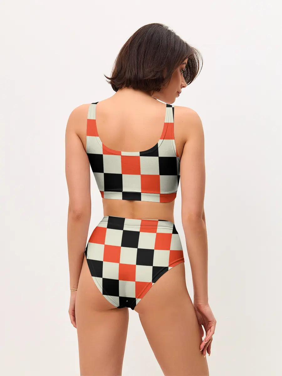 Женские топ и трусы / Образец шахматной доски