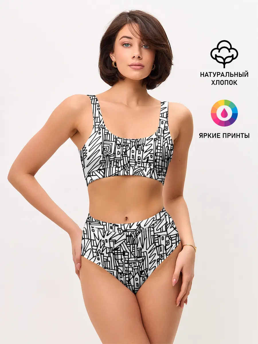 Женские топ и трусы / Городской скетч