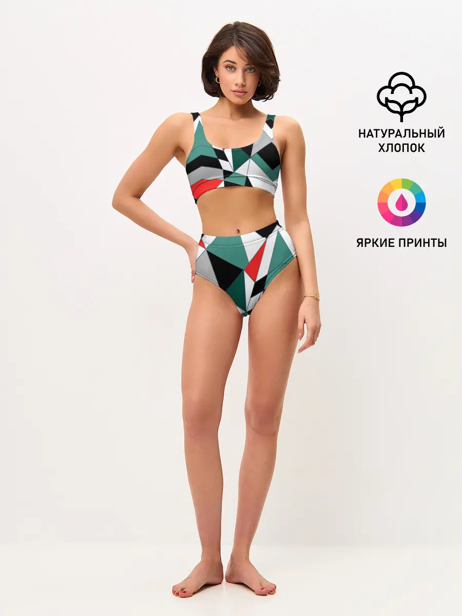 Женские топ и трусы / Абстрактный геометрический