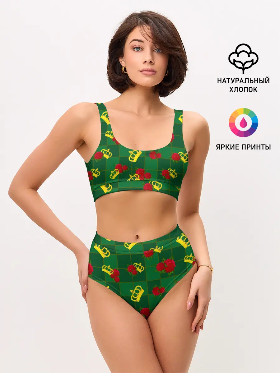Женские топ и трусы / Короны и розы