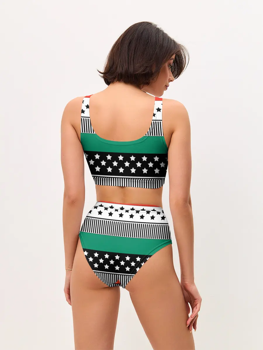 Женские топ и трусы / Полосатый звездный узор