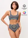 Женские топ и трусы / Сиренево-голубой калейдоскоп .