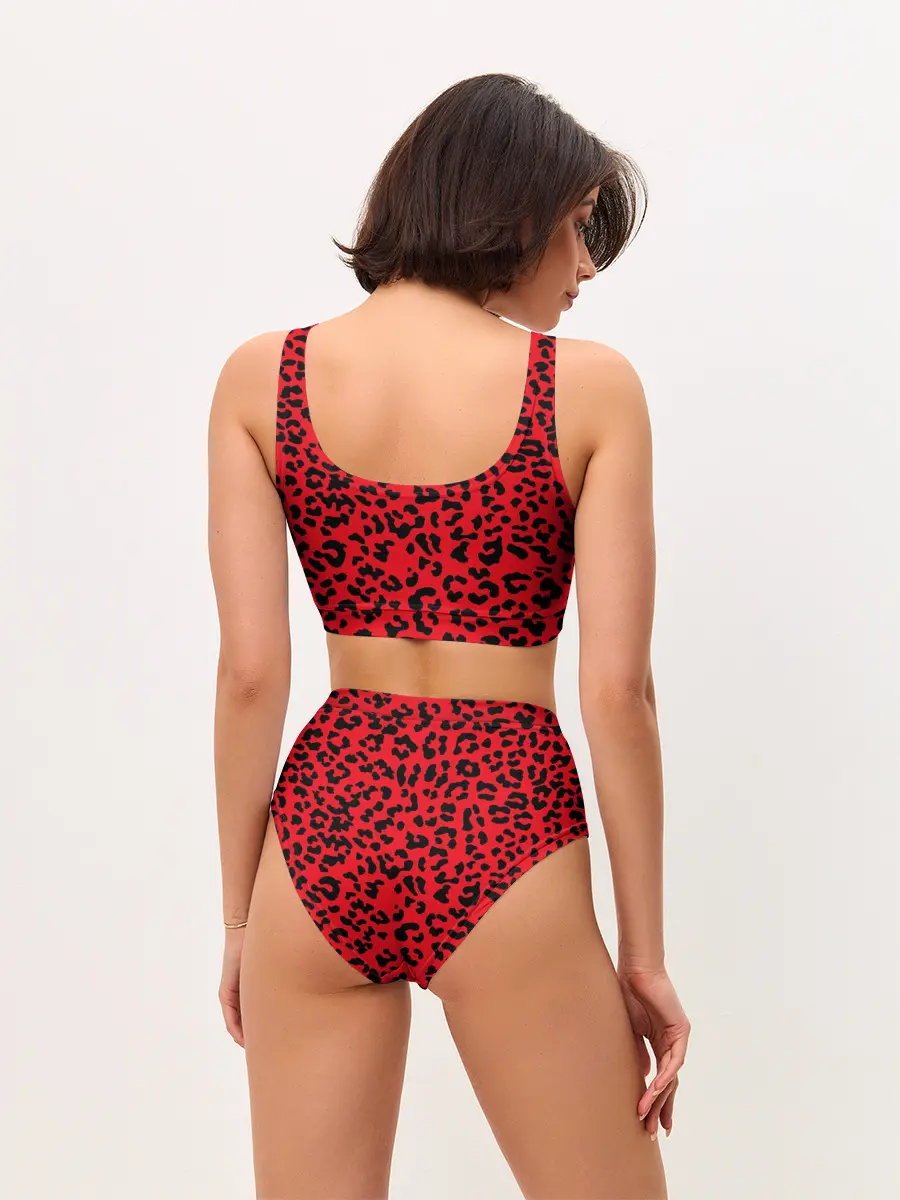 Женские топ и трусы / Леопард Красный
