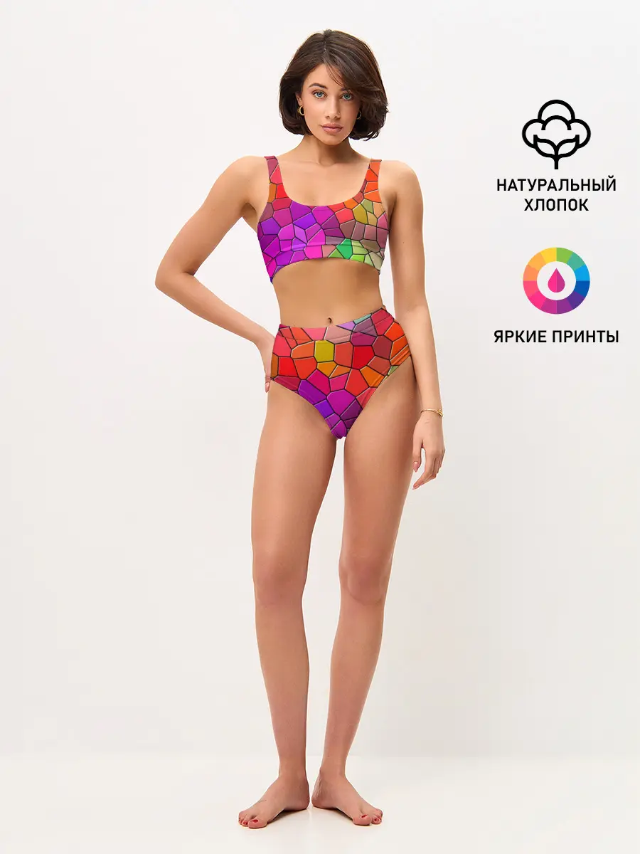 Женские топ и трусы / Мозаика цветная