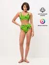 Женские топ и трусы / Ярко-зеленый абстрактный узор