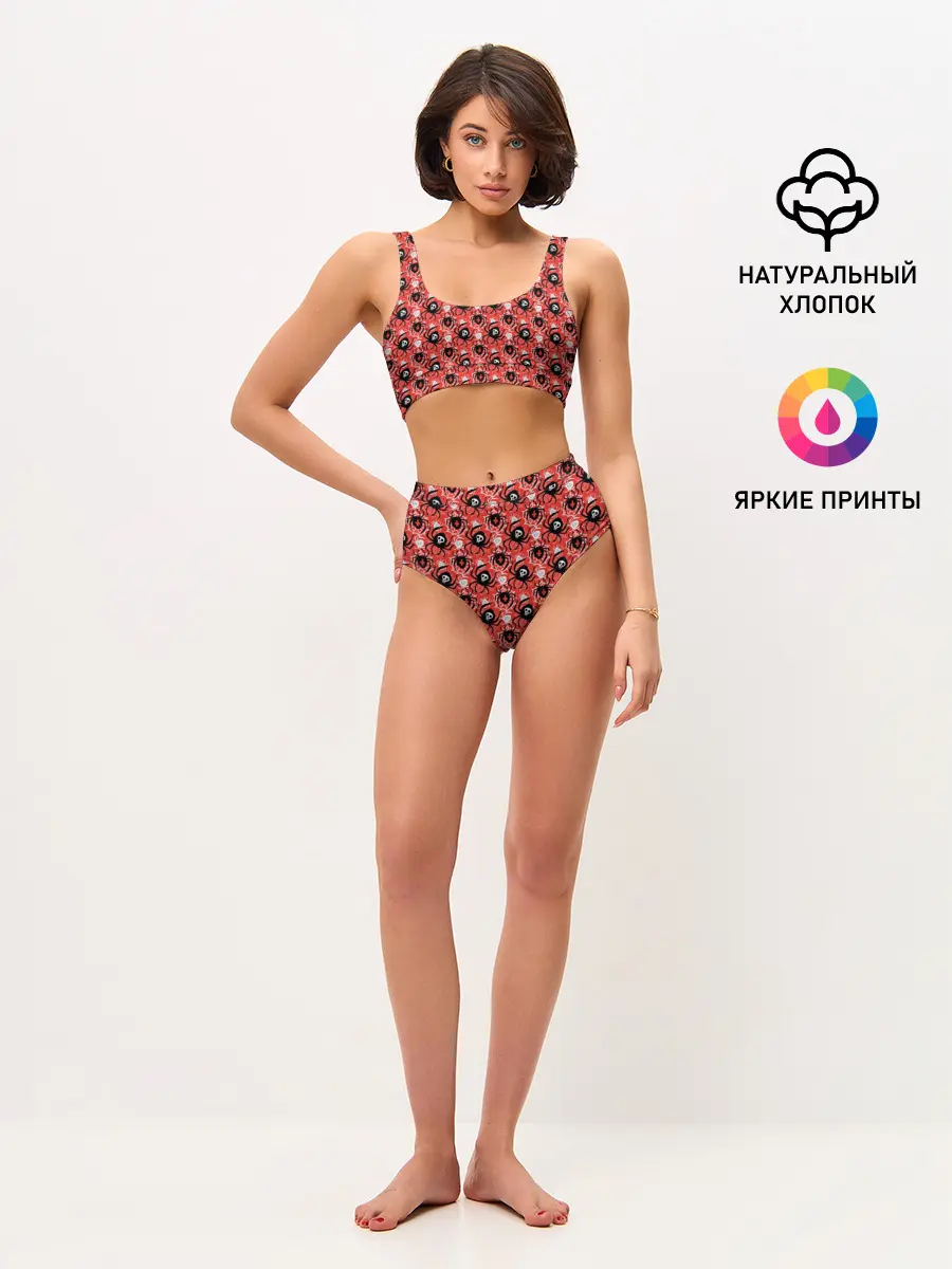 Женские топ и трусы / Пауки