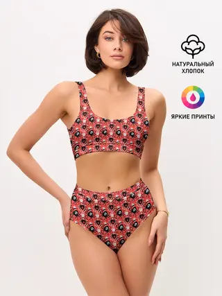 Женские топ и трусы / Пауки