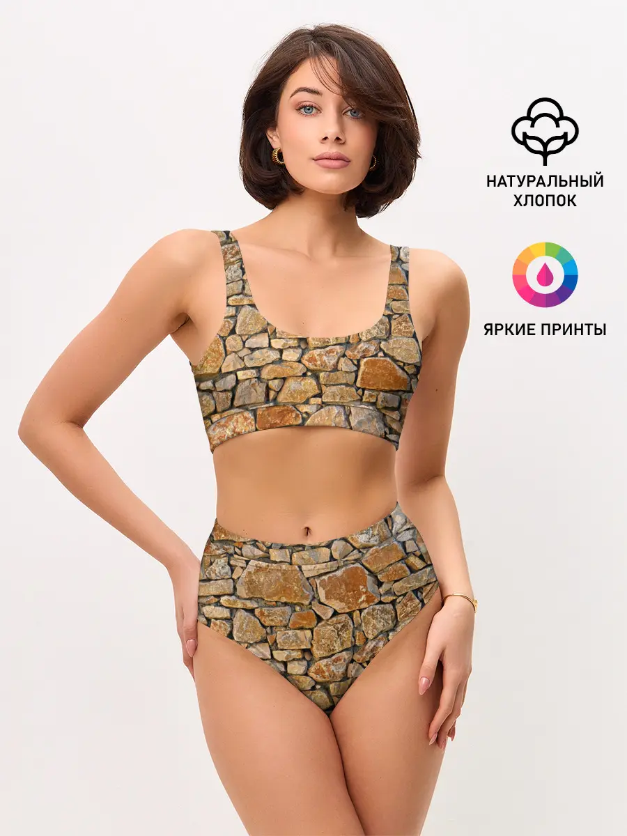 Женские топ и трусы / Каменная стена