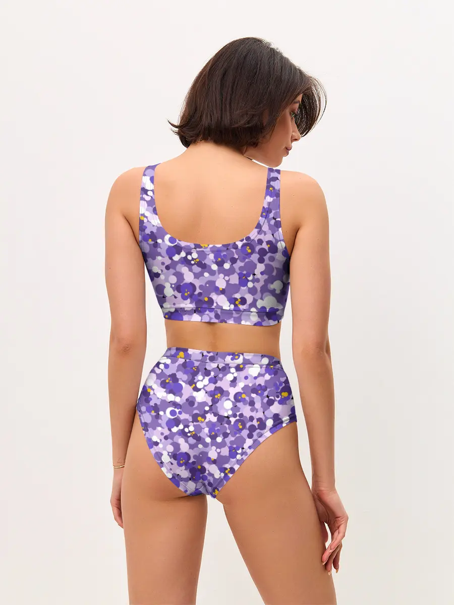 Женские топ и трусы / Анютины глазки узор