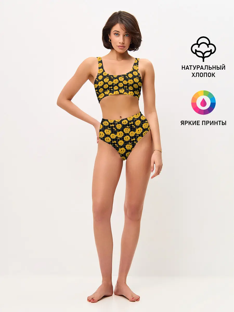 Женские топ и трусы / Психоделические смайлы