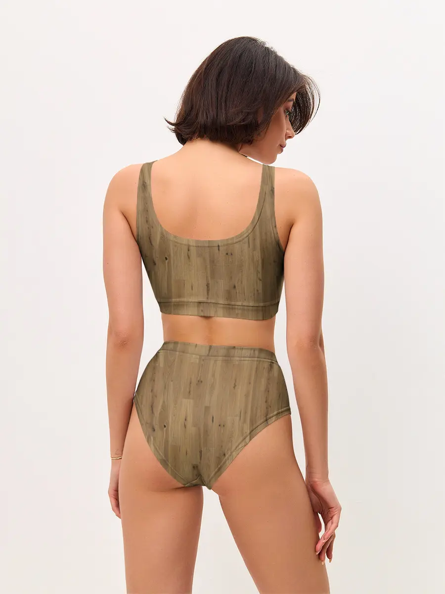 Женские топ и трусы / Камуфляж линолеум