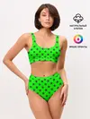 Женские топ и трусы / звездный фон зеленый