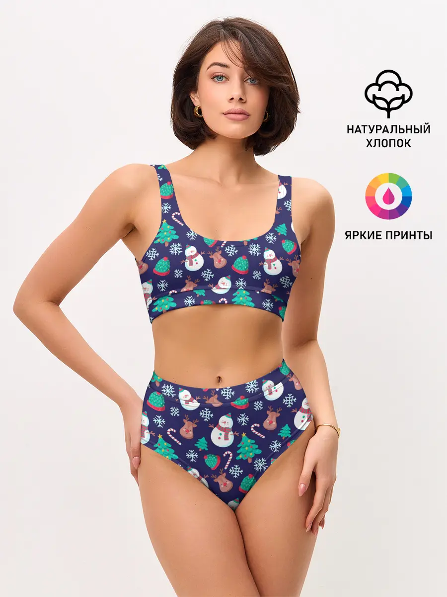 Женские топ и трусы / Рождественский Паттерн!