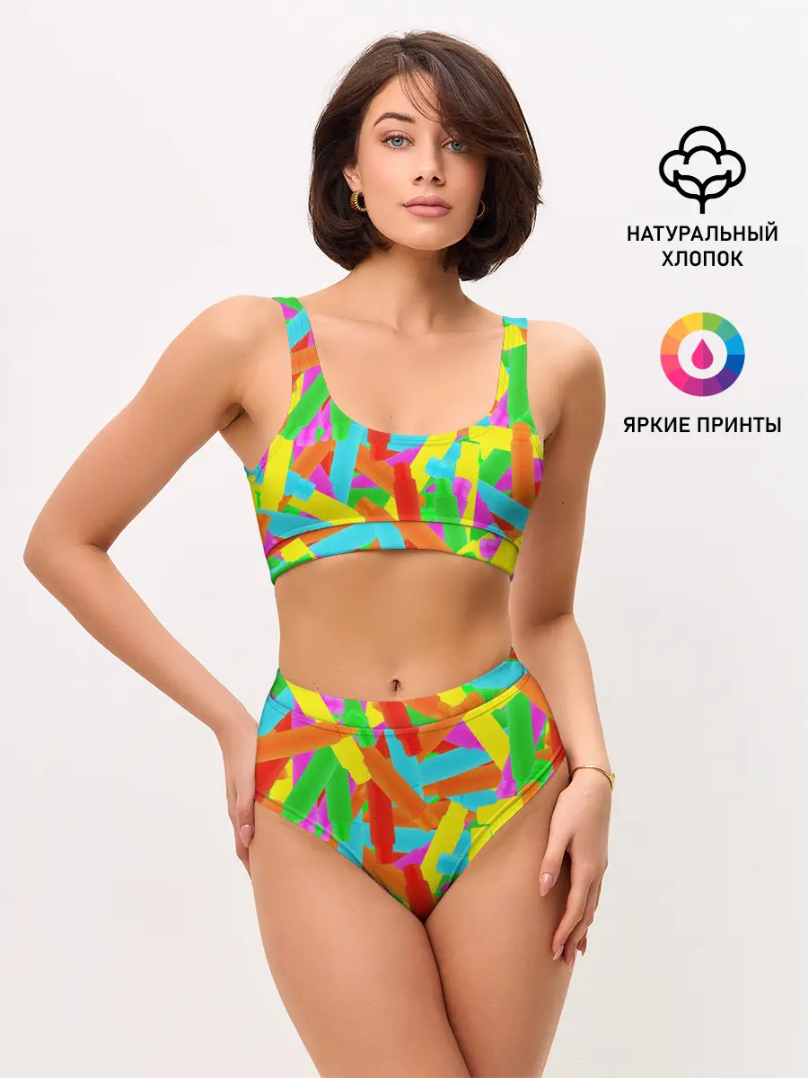 Женские топ и трусы / Фон Цветные трубки Pop Tubes, Поп тубус