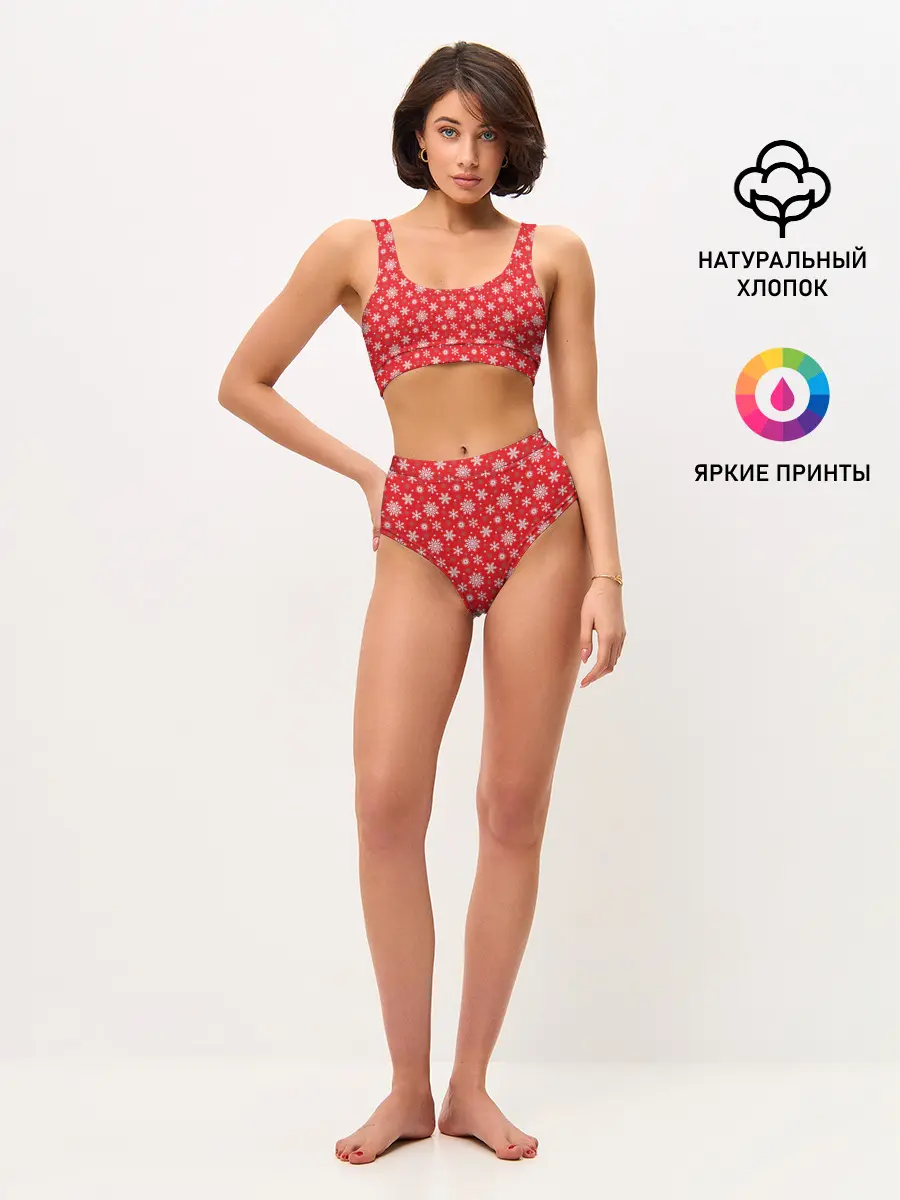 Женские топ и трусы / Снежинки