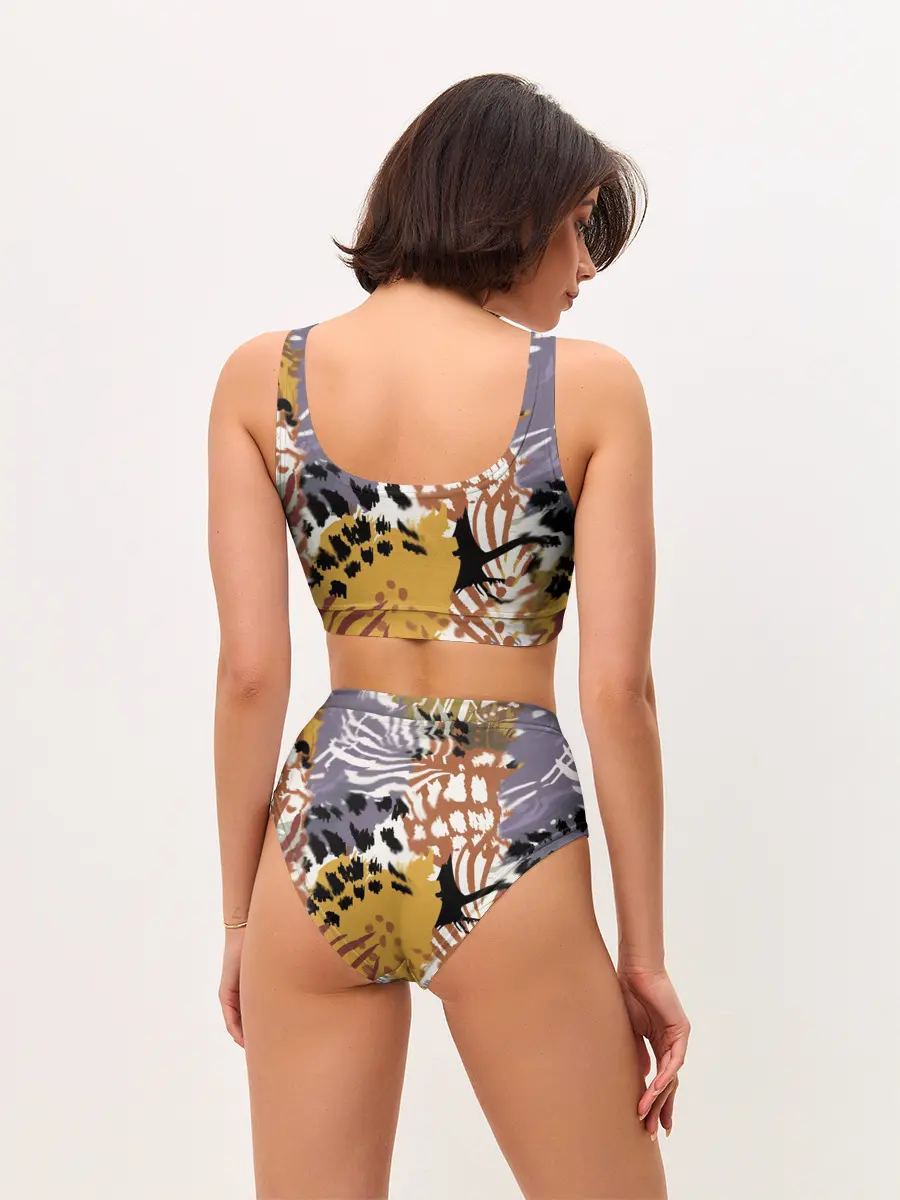 Женские топ и трусы / Зебра Пятнистая